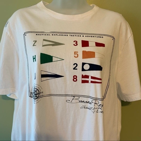 Banana Republic Nautical Graphic Tee Shirt, Size L - Picture 2 of 4